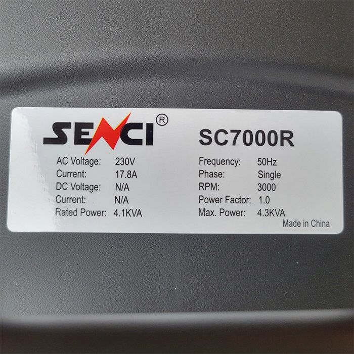 Генератор бензиновый 3.8 кВт SENCI SC7000R