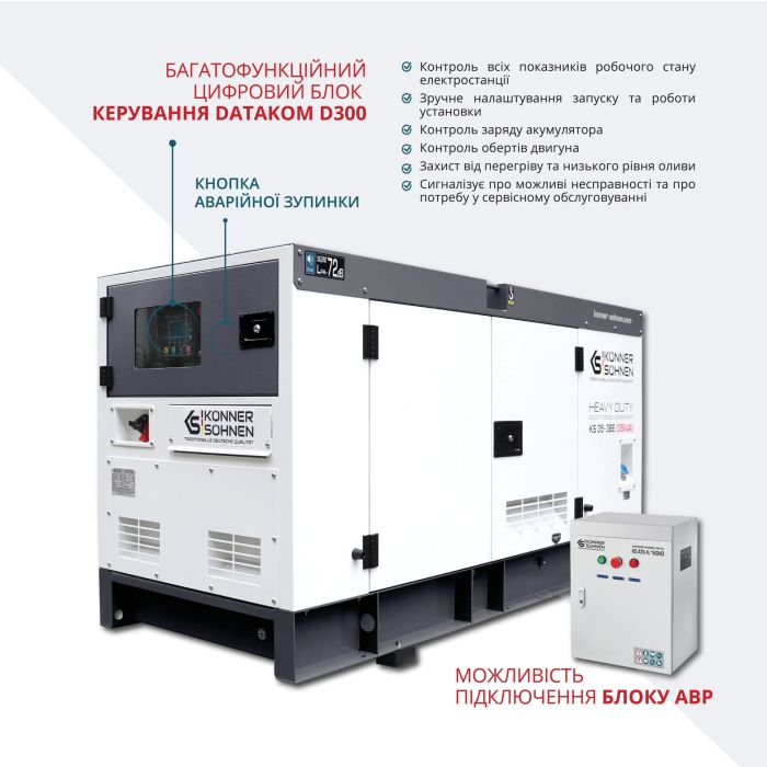 Электростанция дизельная трехфазная 35 кВА KS 35-3BES