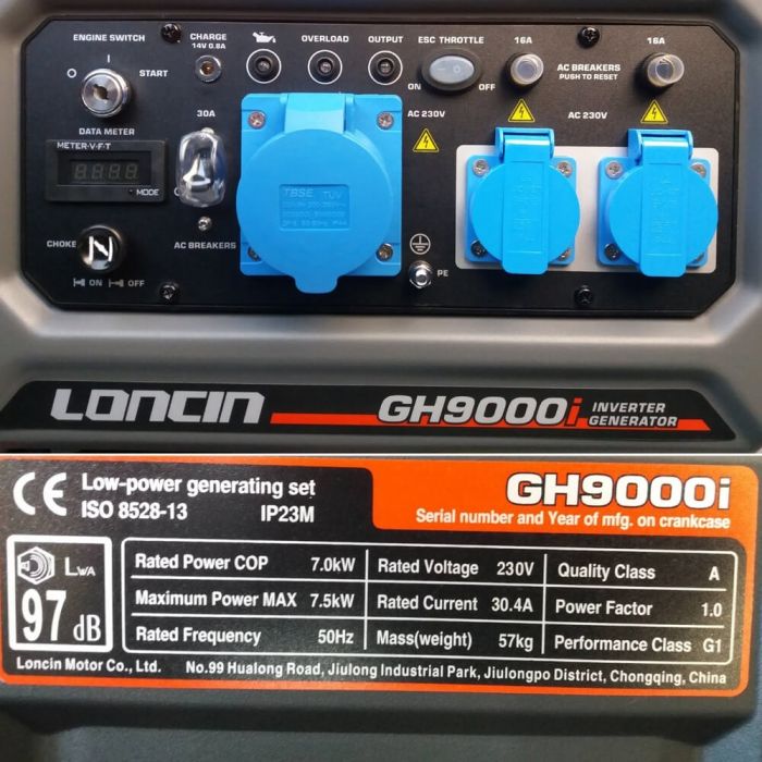 Генератор інверторний 7,5 кВт Loncin GH9000i