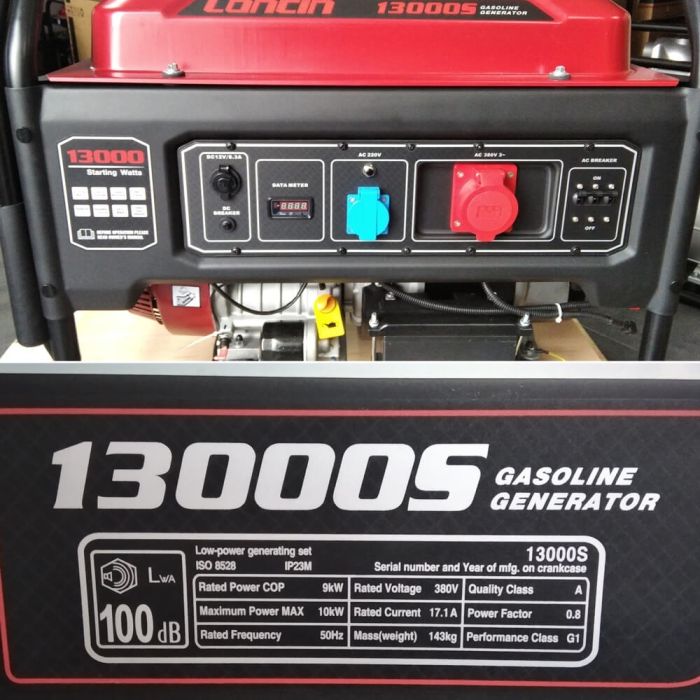 Генератор бензиновий 10 кВт Loncin LC13000S