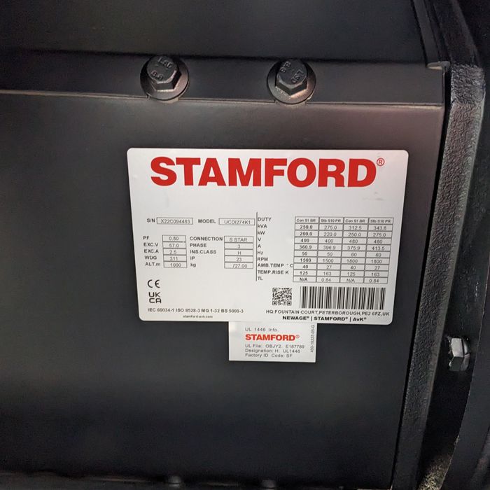 Генератор дизельный 200 кВт Alessandri с альтернатором STAMFORD