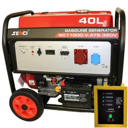 Генератор бензиновый 8.5 кВт Senci SC11000-V ATS 380V