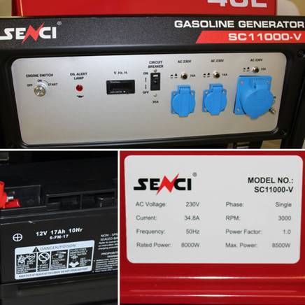 Генератор бензиновий 8.5 кВт Senci SC11000-V